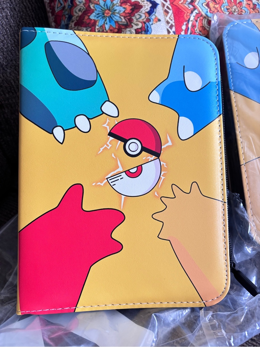 Pokemon Yellow Tablet Case with Red, Blue, Teal and Tan Accents